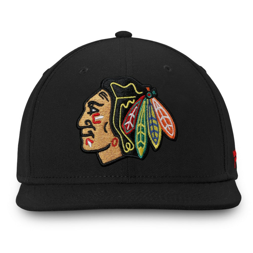 Chicago Blackhawks Fanatics Core Fitted Hat - Black - NHL 202682138