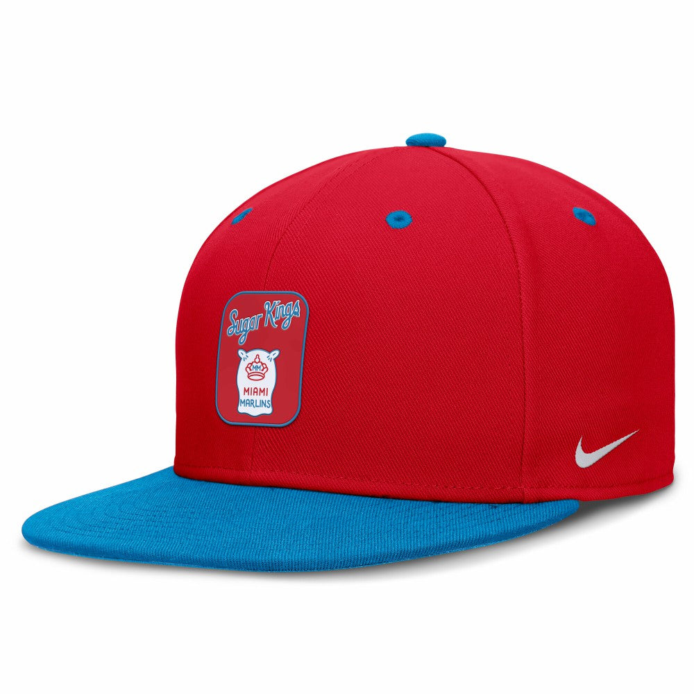 Miami Marlins Nike City Connect Patch Performance Fitted Hat - Red/Blue - Nike on Sale