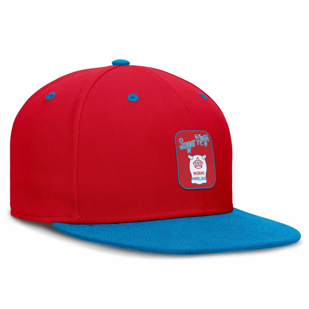Miami Marlins Nike City Connect Patch Performance Fitted Hat - Red/Blue - Nike on Sale