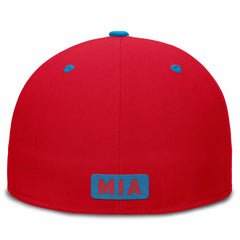 Miami Marlins Nike City Connect Patch Performance Fitted Hat - Red/Blue - Nike on Sale