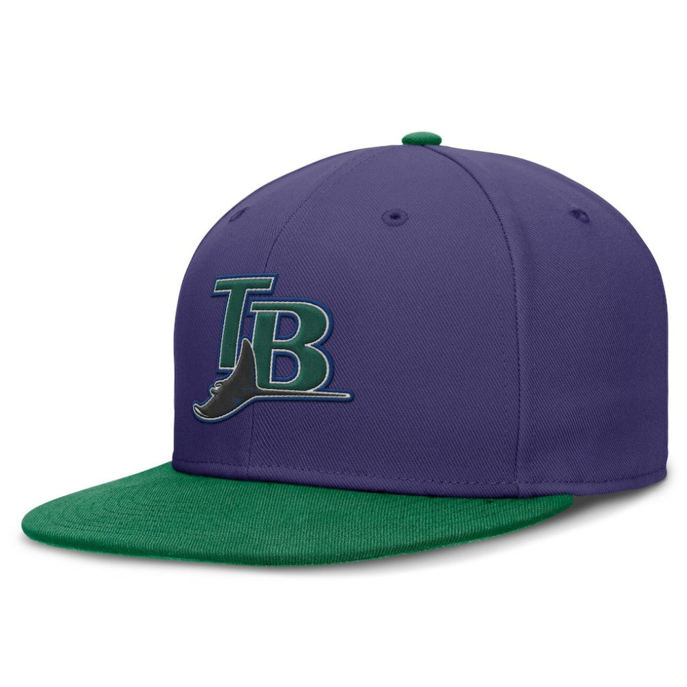 Tampa Bay Rays Nike  True Primetime Two-Tone Performance Fitted Hat - Purple/Green - Nike Online