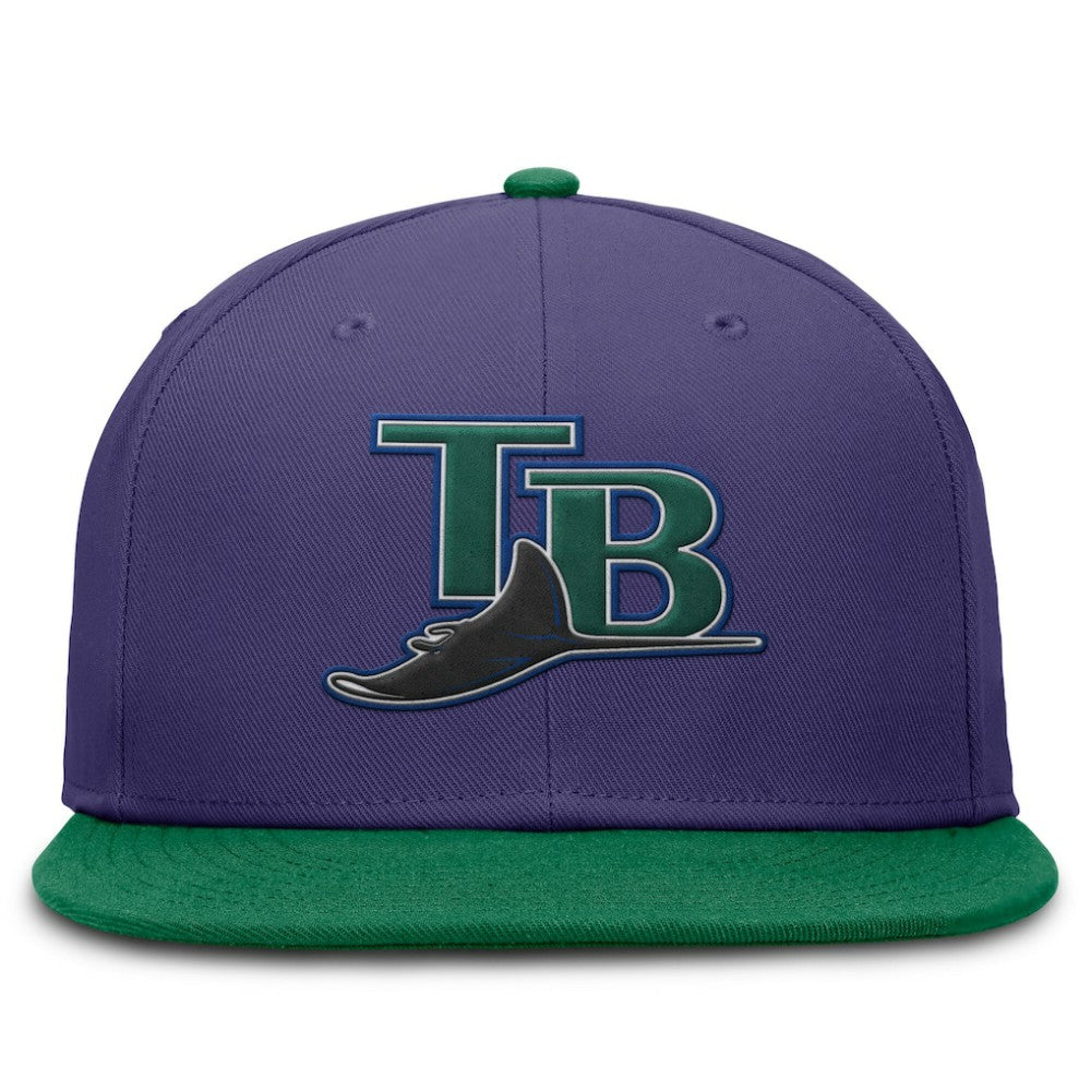 Tampa Bay Rays Nike  True Primetime Two-Tone Performance Fitted Hat - Purple/Green - Nike Online