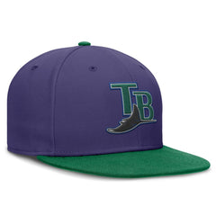 Tampa Bay Rays Nike  True Primetime Two-Tone Performance Fitted Hat - Purple/Green - Nike Online