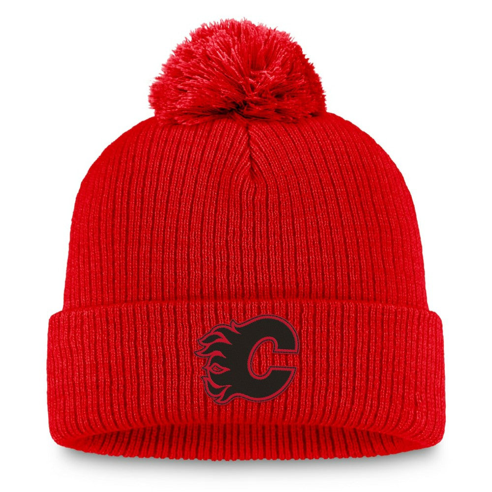 Calgary Flames Fanatics Women's Cuffed Knit Hat with Pom - Red - NHL 202682321