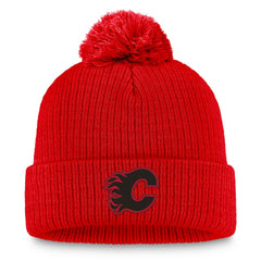 Calgary Flames Fanatics Women's Cuffed Knit Hat with Pom - Red - NHL 202682321