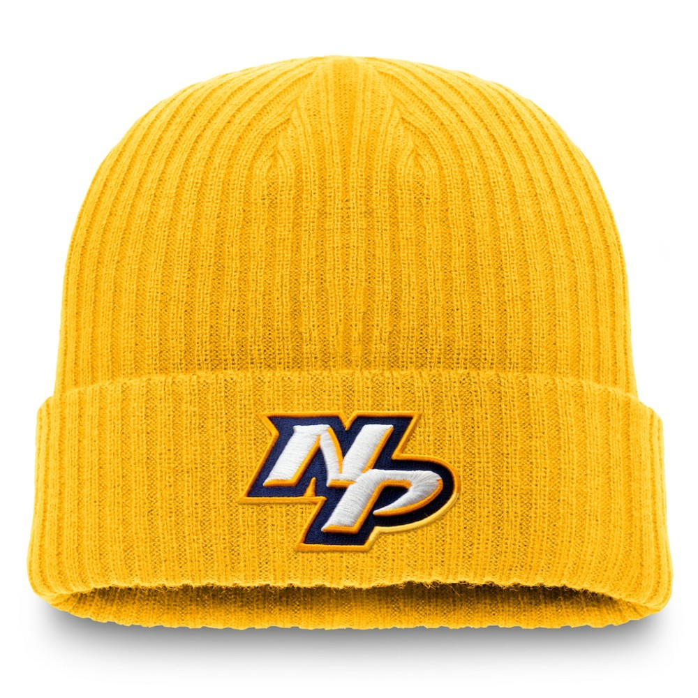 Nashville Predators Fanatics Component Cuffed Knit Hat - Gold - NHL 202682515