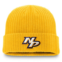 Nashville Predators Fanatics Component Cuffed Knit Hat - Gold - NHL 202682515
