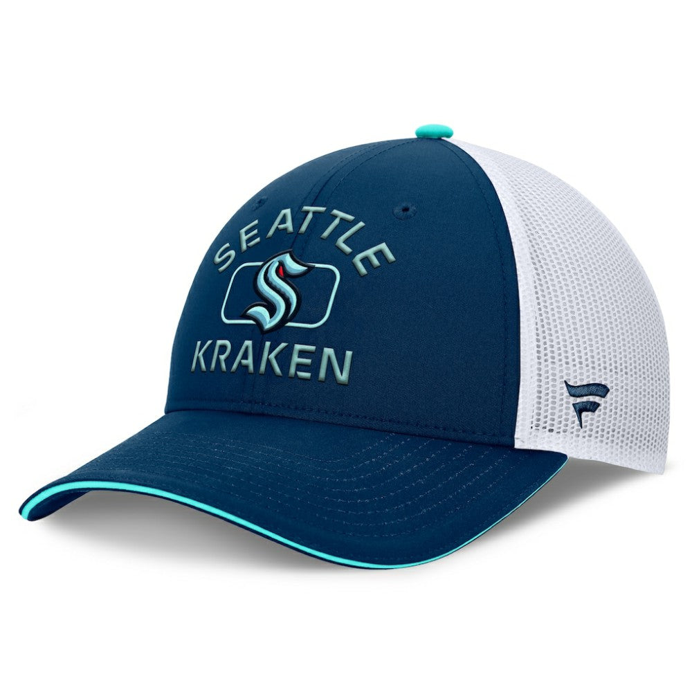 Seattle Kraken Fanatics Authentic Pro Rink Adjustable Trucker Hat - Deep Sea Blue/White - NHL 202682664
