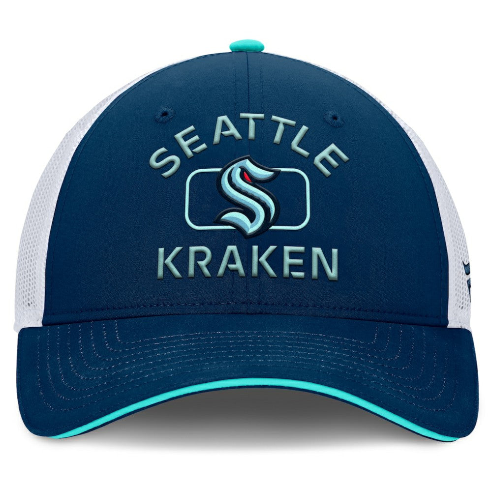 Seattle Kraken Fanatics Authentic Pro Rink Adjustable Trucker Hat - Deep Sea Blue/White - NHL 202682664