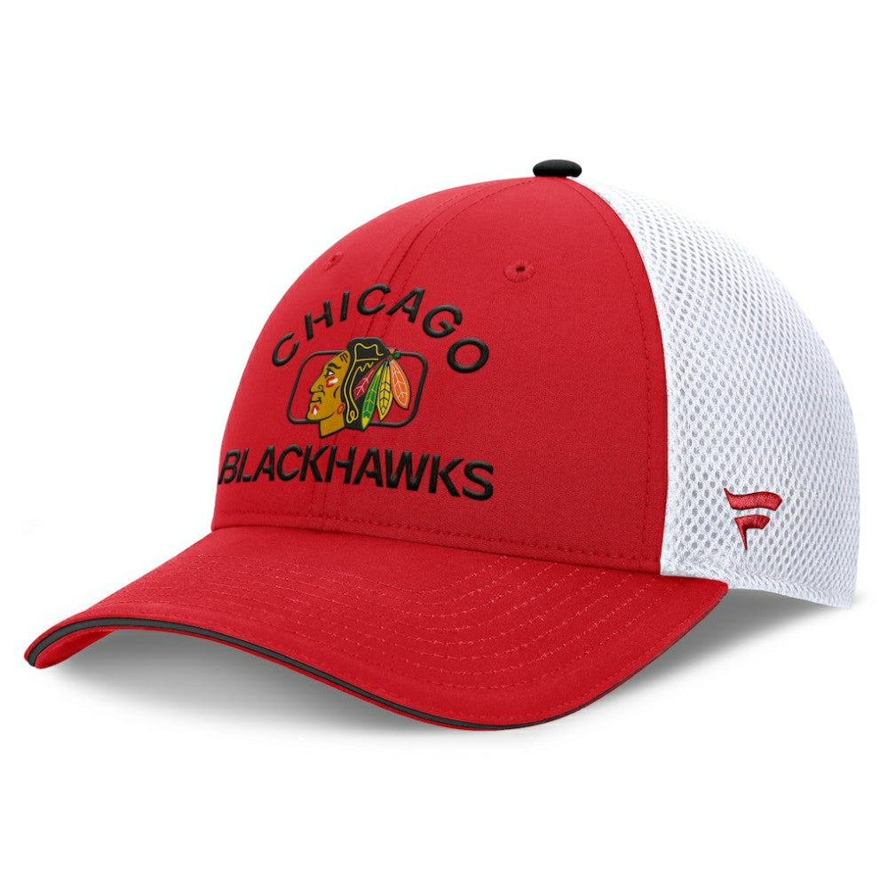 Chicago Blackhawks Fanatics Authentic Pro Rink Adjustable Trucker Hat - Red/White - NHL 202682669
