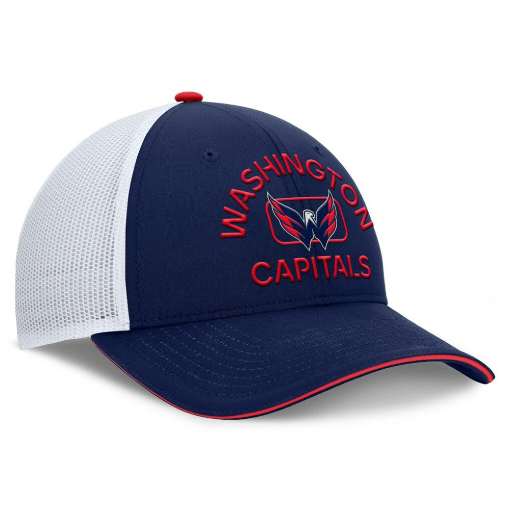 Washington Capitals Fanatics Authentic Pro Rink Adjustable Trucker Hat - Navy/White - NHL 202682671