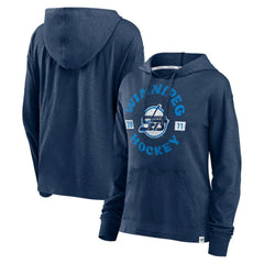 Winnipeg Jets Fanatics Women's Faded Pullover Hoodie - Heather Navy - NHL 202683191