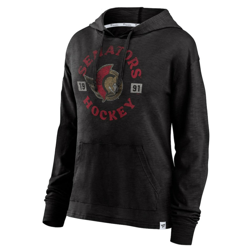 Ottawa Senators Fanatics Women's True Classic Pullover Hoodie - Heather Black - NHL 202683192