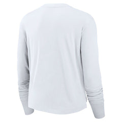 Nike Las Vegas Raiders Women's Large Logo Cropped Long Sleeve Fashion T-Shirt White