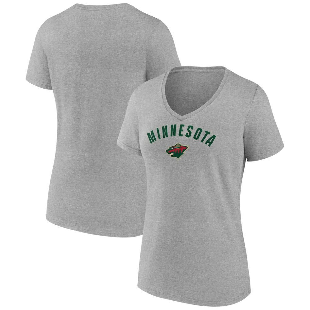 Minnesota Wild Fanatics Women's V-Neck T-Shirt - Gray - NHL 202683621