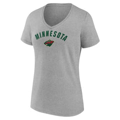 Minnesota Wild Fanatics Women's V-Neck T-Shirt - Gray - NHL 202683621