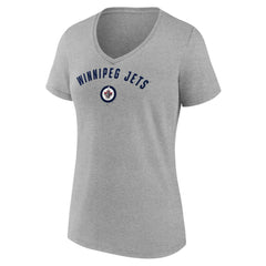 Winnipeg Jets Fanatics Women's V-Neck T-Shirt - Gray - NHL 202683628
