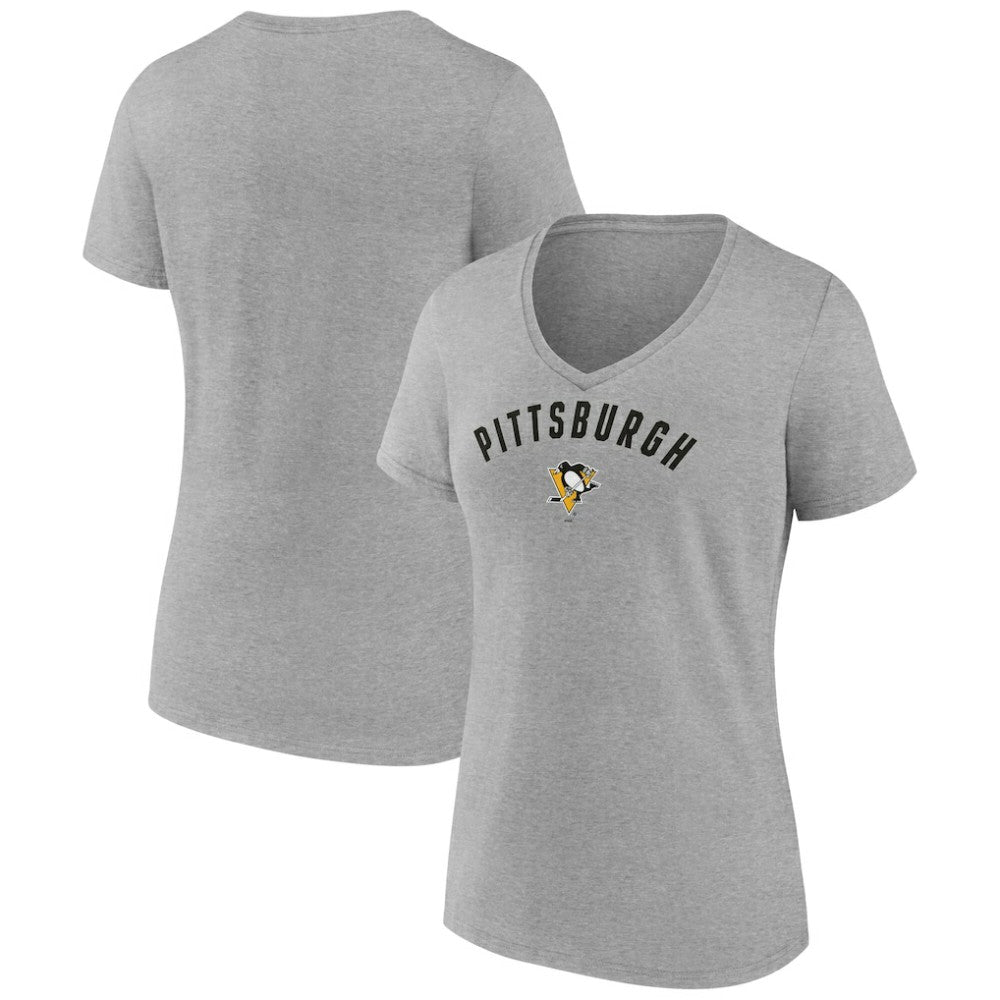 Pittsburgh Penguins Fanatics Women's V-Neck T-Shirt - Gray - NHL 202683630