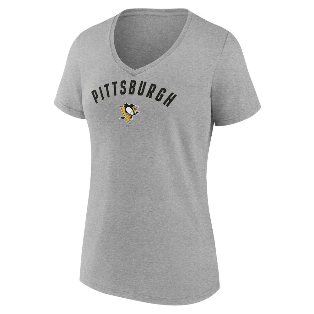 Pittsburgh Penguins Fanatics Women's V-Neck T-Shirt - Gray - NHL 202683630