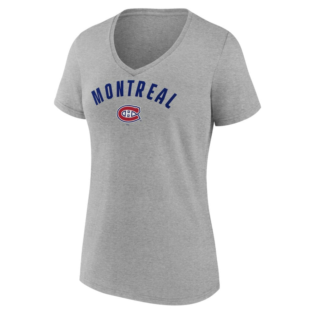Montreal Canadiens Fanatics Women's V-Neck T-Shirt - Gray - NHL 202683632