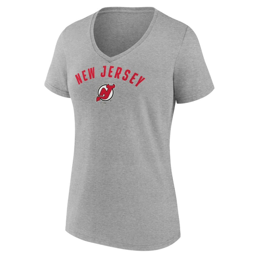 New Jersey Devils Fanatics Women's V-Neck T-Shirt - Gray - NHL 202683633