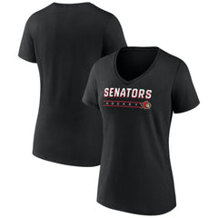 Ottawa Senators Fanatics Women's V-Neck T-Shirt - Black - NHL 202683637