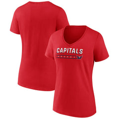 Washington Capitals Fanatics Women's V-Neck T-Shirt - Red - NHL 202683639