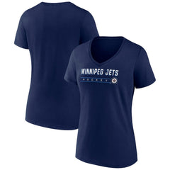 Winnipeg Jets Fanatics Women's V-Neck T-Shirt - Navy - NHL 202683642