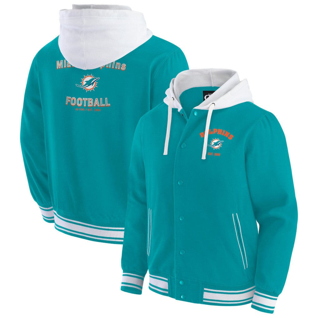 Fanatics Miami Dolphins Darius Rucker Collection Full-Snap Hoodie Jacket Aqua