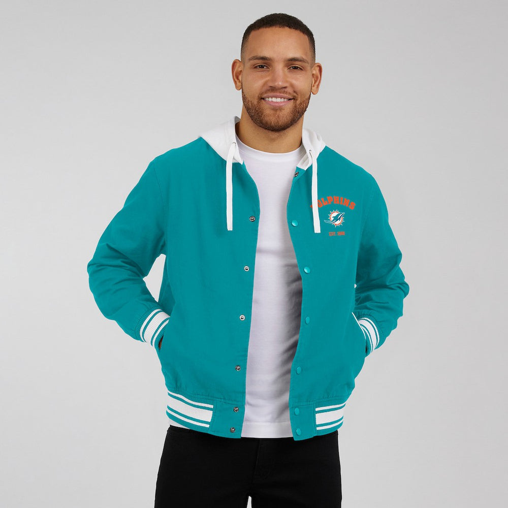 Fanatics Miami Dolphins Darius Rucker Collection Full-Snap Hoodie Jacket Aqua