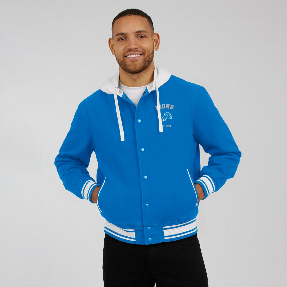 Fanatics Detroit Lions Darius Rucker Collection Full-Snap Hoodie Jacket Blue