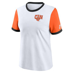 Nike Cincinnati Bengals Women's Rewind Ringer Tri-Blend T-Shirt White