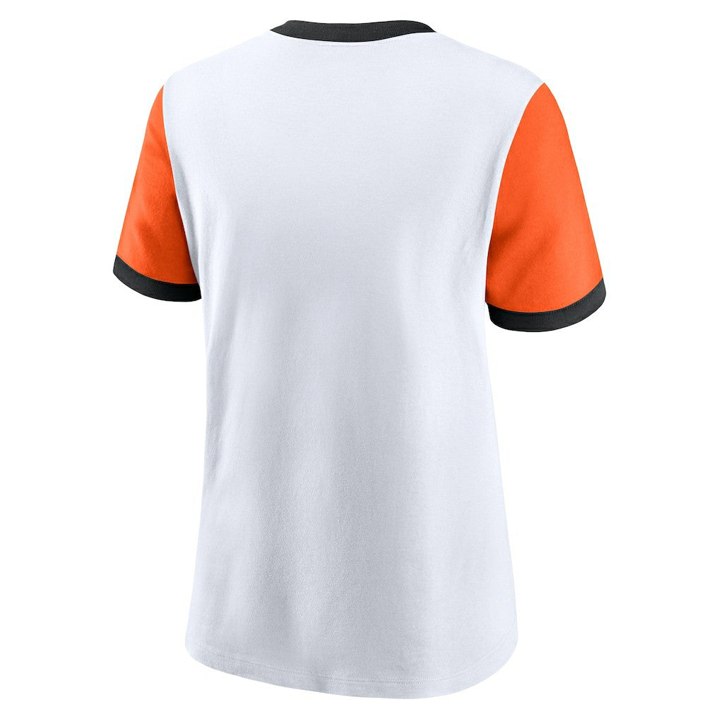 Nike Cincinnati Bengals Women's Rewind Ringer Tri-Blend T-Shirt White
