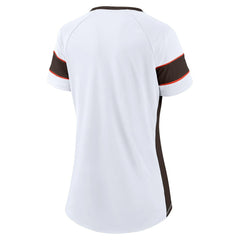 Fanatics Cleveland Browns Women's Athena Lace-Up V-Neck T-Shirt White