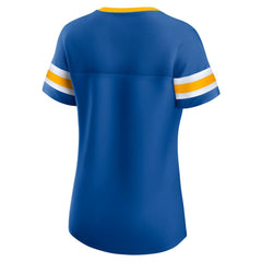 St. Louis Blues Fanatics Women's Iconic Athena Lace-Up T-Shirt - Blue - NHL 202683982