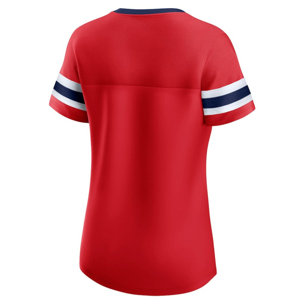 Washington Capitals Fanatics Women's Iconic Athena Lace-Up T-Shirt - Red - NHL 202683983