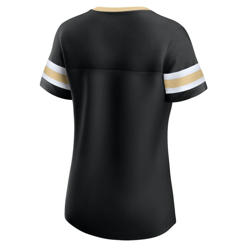 Vegas Golden Knights Fanatics Women's Iconic Athena Lace-Up T-Shirt - Black - NHL 202683985