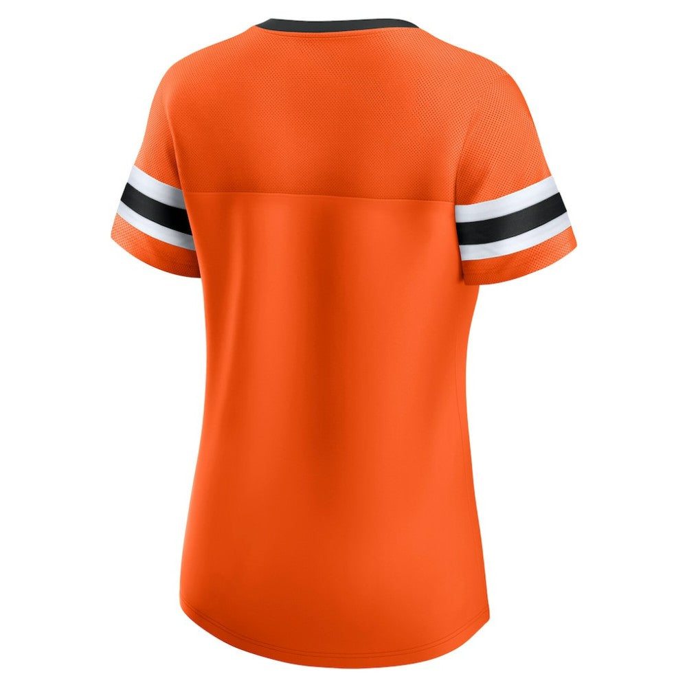 Philadelphia Flyers Fanatics Women's Iconic Athena Lace-Up T-Shirt - Orange - NHL 202683989