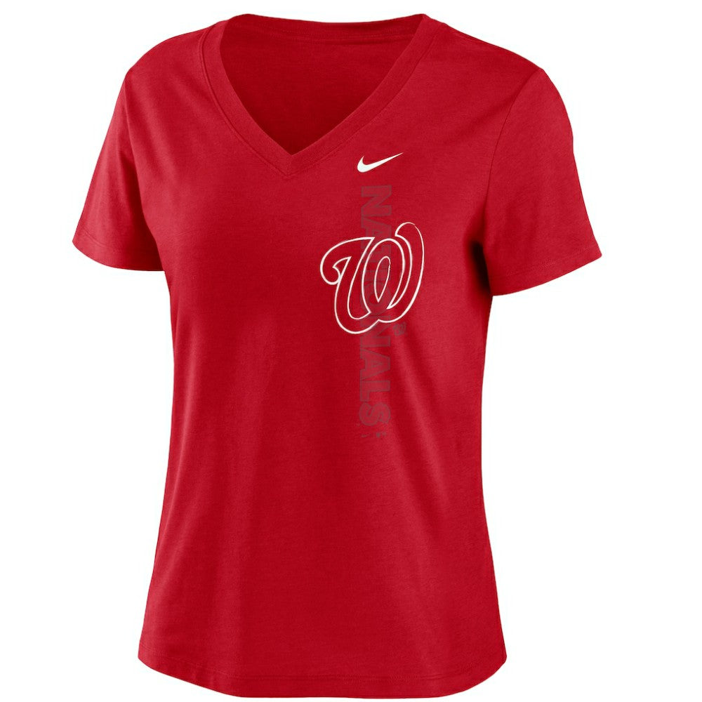 Washington Nationals Nike Women's Local Team Tri-Blend V-Neck T-Shirt - Red - Nike Sale