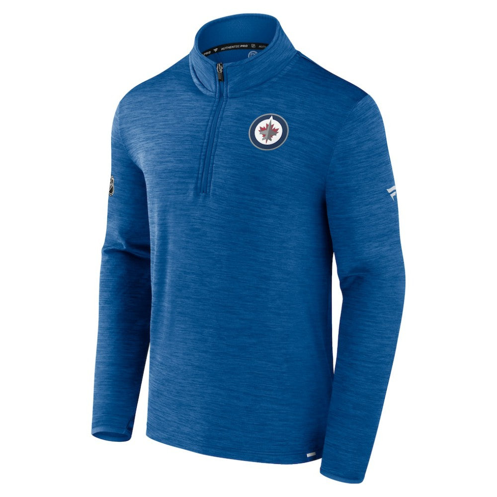 Winnipeg Jets Fanatics Authentic Pro Lightweight Quarter-Zip Pullover - Heather Blue - NHL 202684844