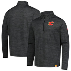 Calgary Flames Fanatics Authentic Pro Lightweight Quarter-Zip Pullover - Heather Charcoal - NHL 202684867