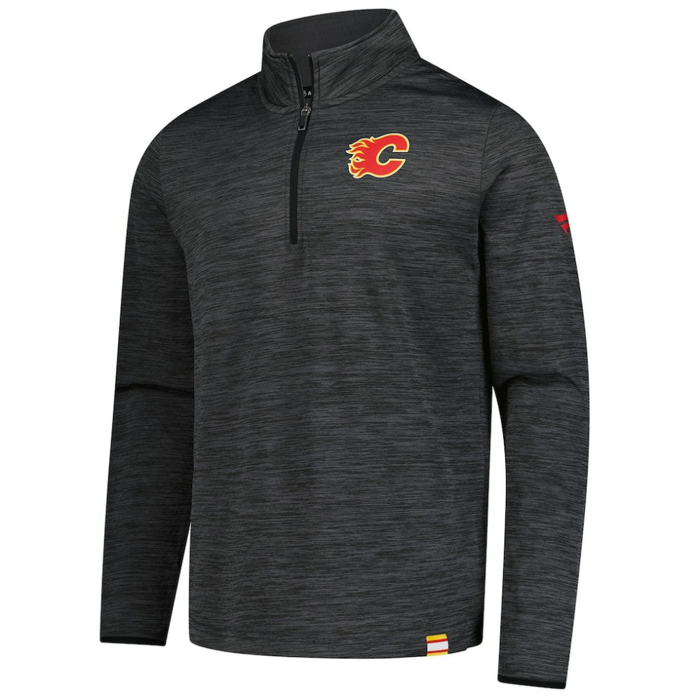 Calgary Flames Fanatics Authentic Pro Lightweight Quarter-Zip Pullover - Heather Charcoal - NHL 202684867