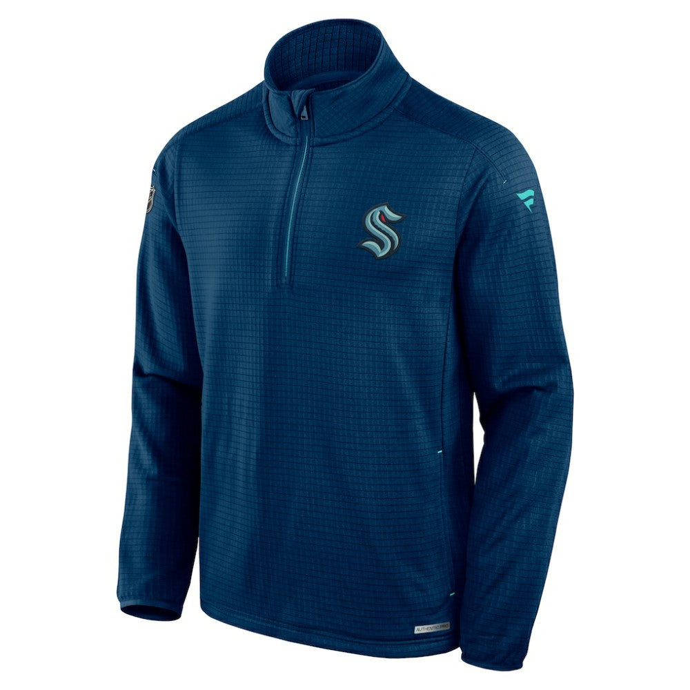 Seattle Kraken Fanatics Authentic Pro Rink Quarter-Zip Top - Deep Sea Blue - NHL 202684890