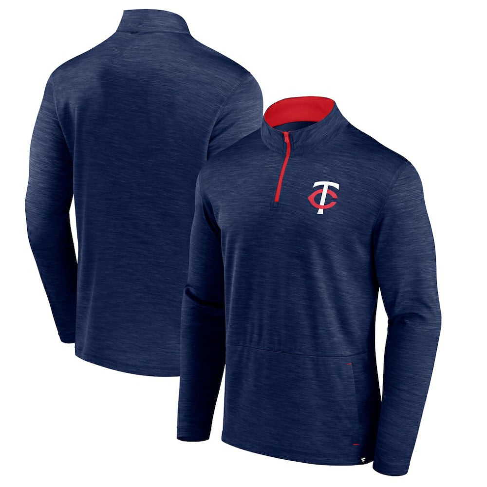 Minnesota Twins Fanatics Fundamentals Quarter-Zip Pullover - Heather Navy - Fanatics on Sale