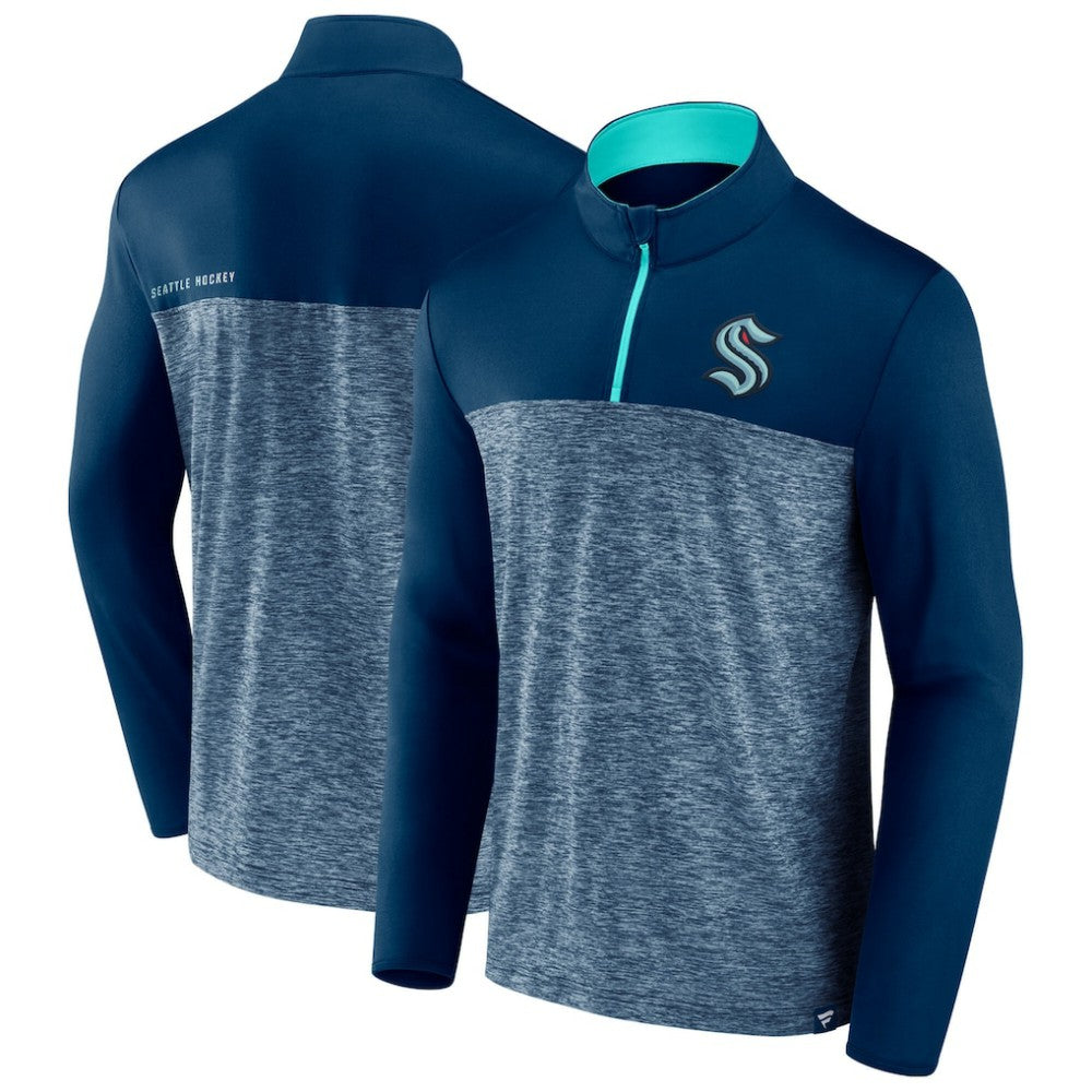 Seattle Kraken Fanatics Iconic Defender Quarter-Zip Jacket - Deep Sea Blue - NHL 202684944