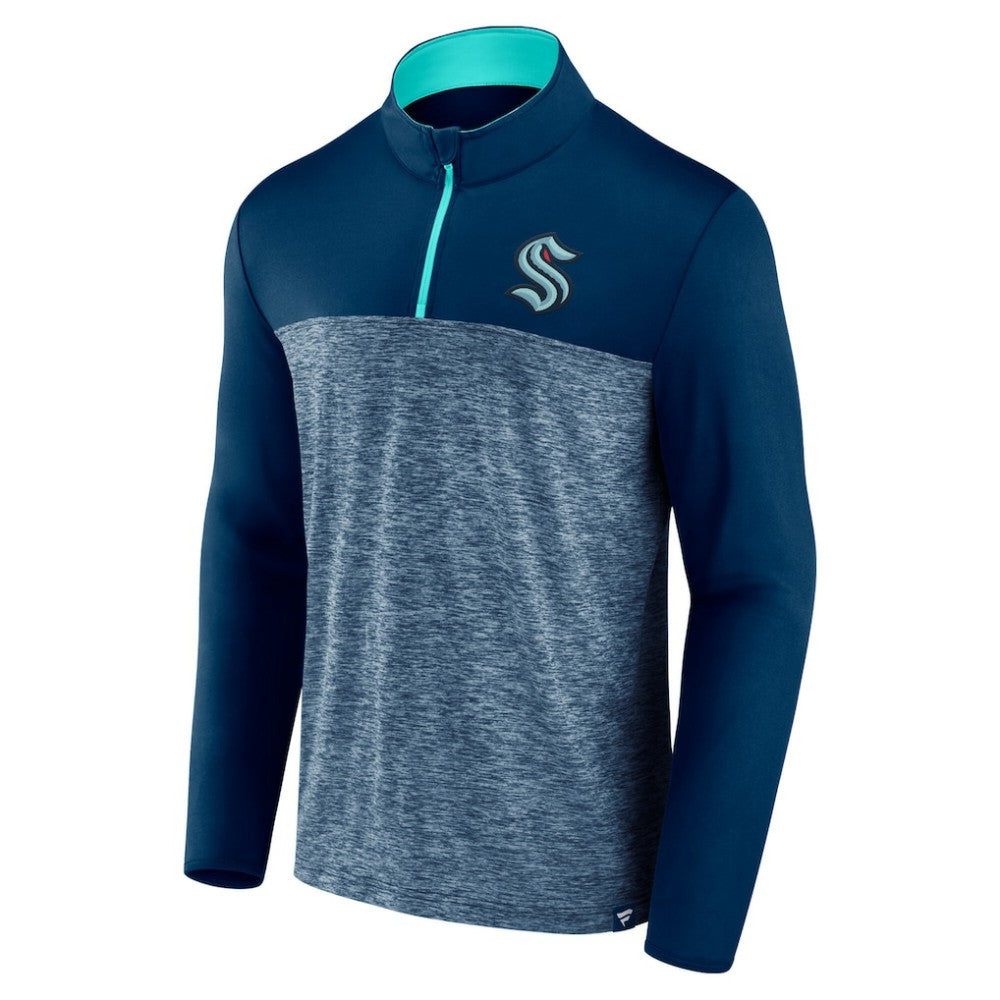Seattle Kraken Fanatics Iconic Defender Quarter-Zip Jacket - Deep Sea Blue - NHL 202684944