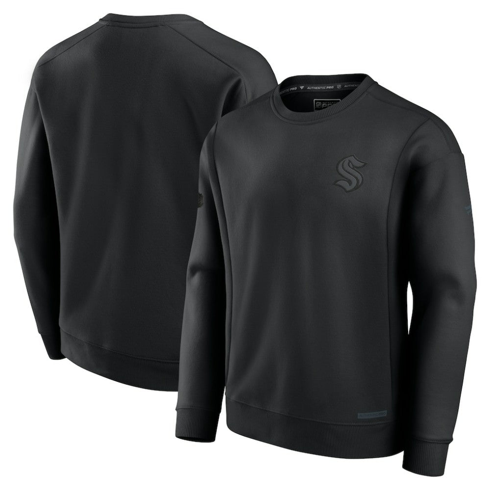Seattle Kraken Fanatics Authentic Pro Road Fleece Sweatshirt - Black - NHL 202685665