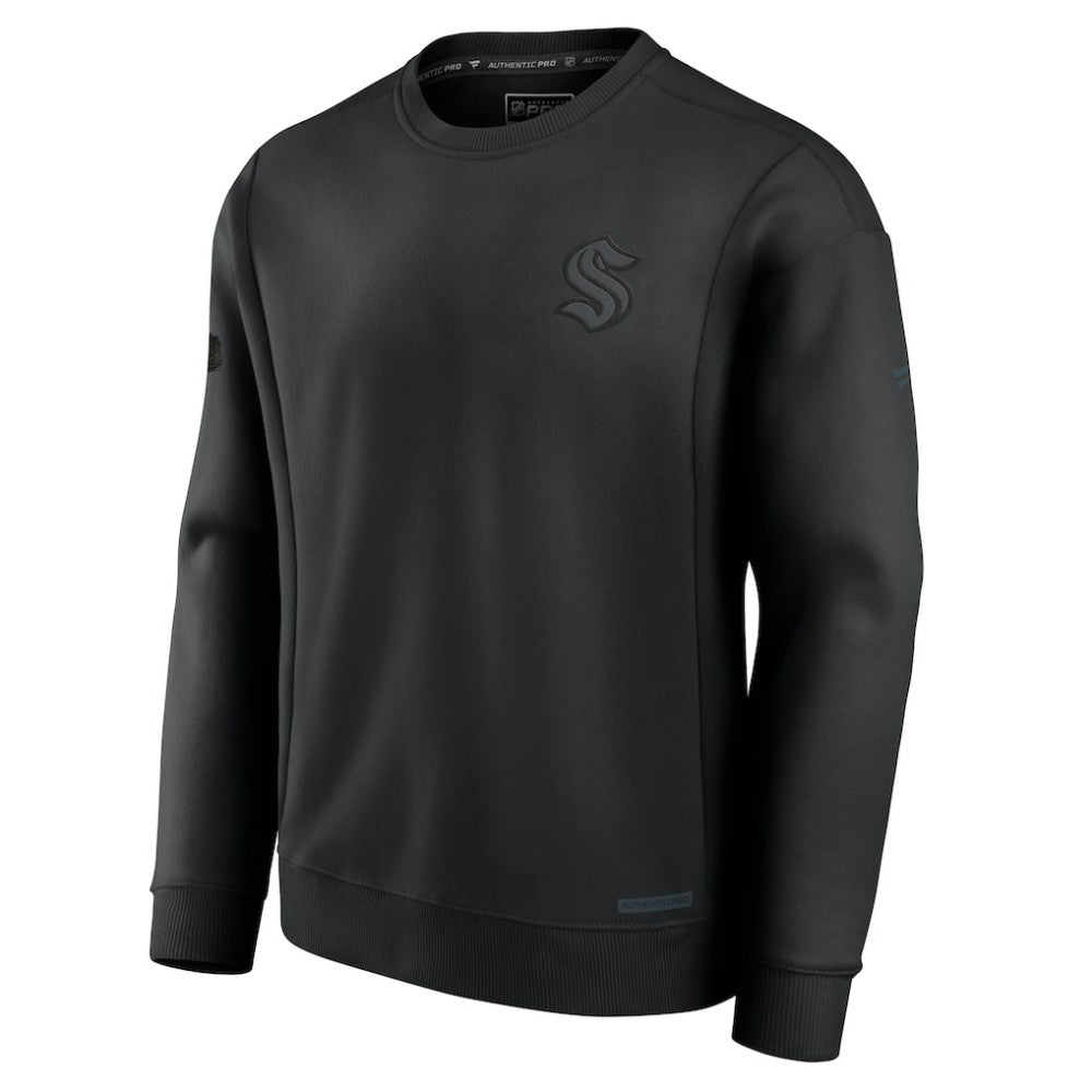 Seattle Kraken Fanatics Authentic Pro Road Fleece Sweatshirt - Black - NHL 202685665