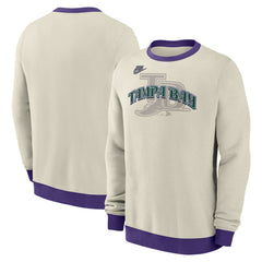 Tampa Bay Rays Nike Cooperstown Collection Fleece Pullover Sweatshirt - Cream - Nike Lifestyle