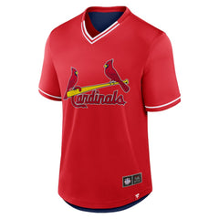 St. Louis Cardinals Fanatics Fantastic Finish V-Neck Fashion T-Shirt - Red - Fanatics Discount